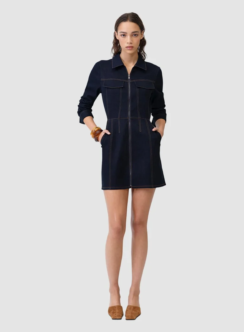 فرنش كونكشن Yami Raw Wash Denim Dress